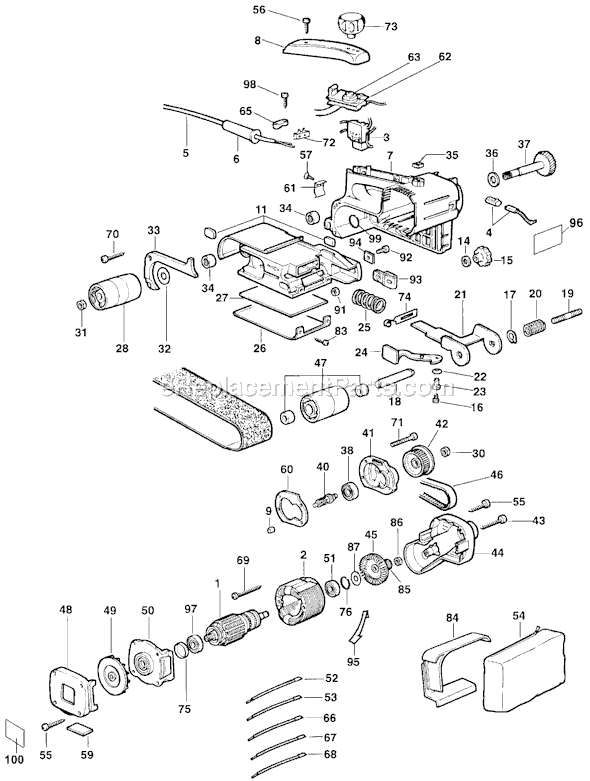 Page A Diagram and Parts List for 4024 Type 6 Black and Decker Belt or Drum Sander